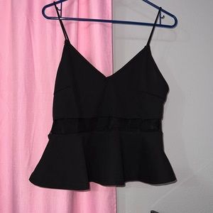 black lace peplum babydoll top